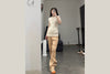 untitlab caramel rubber toe beige canvas shoes SS211401 PU5